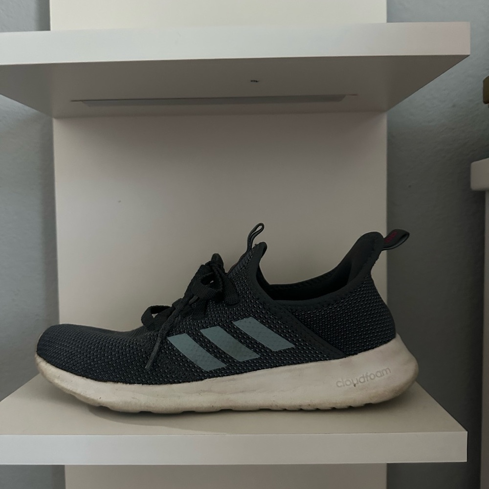 Adidas Black And Teal Cloudfoam Sneakers